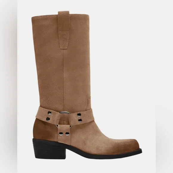 Steve Madden RUSKIN TAUPE SUEDE BOOTS size 9.5 - Picture 5 of 10